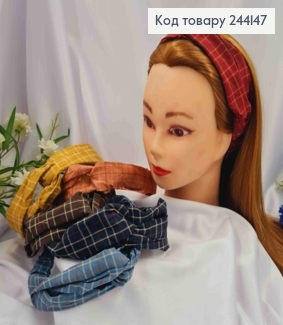 Повязка - Чалма в клетку, цвета в ассортименте 244147 фото