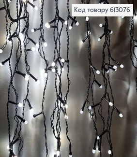 Гирлянда шторка черная проволока 5 м 150 LED белая холодная 613076 фото