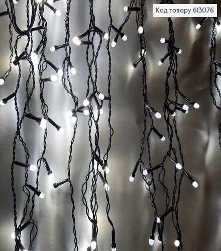 Гірлянда шторка чорний дріт  5 м 150 LED  біла холодна 613076 фото 1
