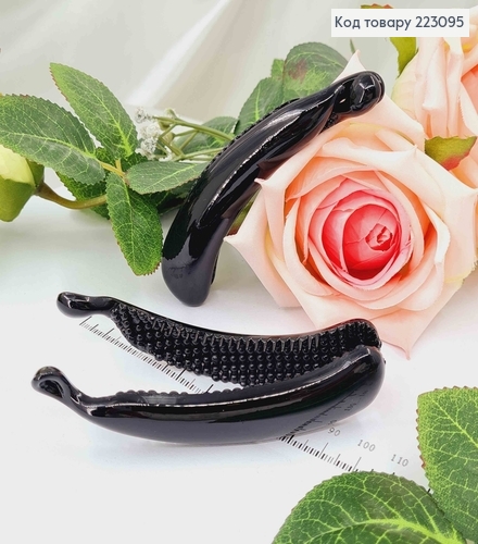 Заколка банан, глянцевая черная, 9,5см. 223095 фото 1