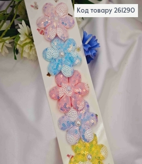 Набор детских резинок (10шт) ЦВЕТОК в Поётках (4*3см), резинка диаметр 3,5см, ярких цветов 261290 фото