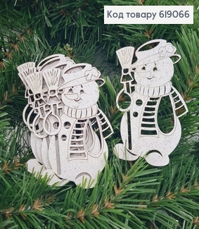 Набір іграшок дерев'яних Сніговик  блиск 9,5 *6 см см  5 шт/уп 619066 фото