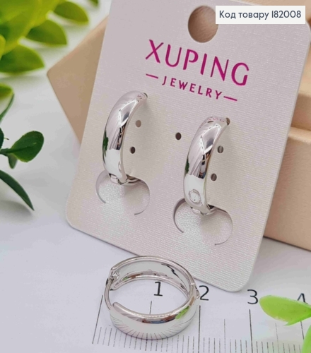 Сережки родовані кільця, ширина 5мм, діаметр 1,8см, Xuping 182008 фото 2