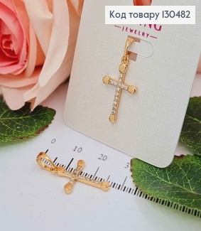 Крестик в камешках, 2*1,5см, Xuping 18K 130482 фото