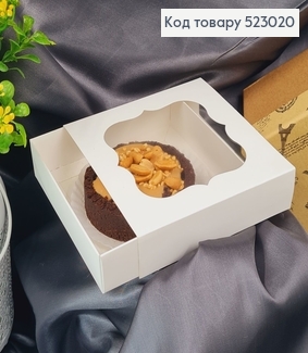 Кондитерская коробка с прозрачным верхом, 12х12х3см 523020 фото