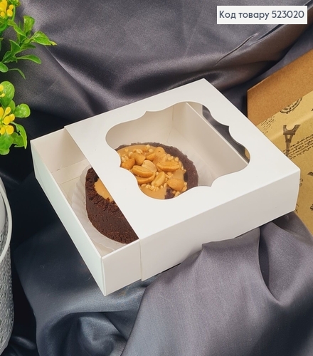 Кондитерская коробка с прозрачным верхом, 12х12х3см 523020 фото 1