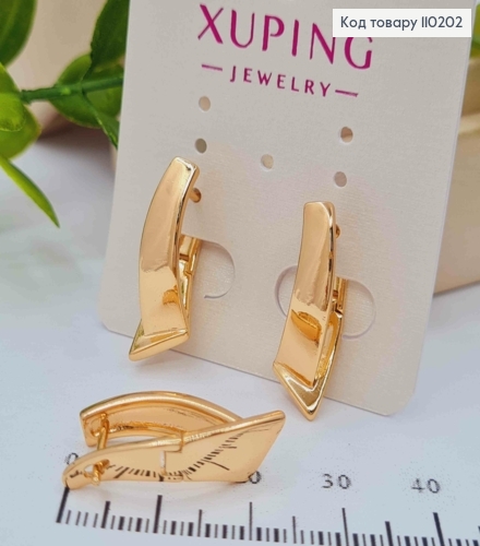 Сережки "Стріли",  довжина 2,3см, англійська застібка, Xuping 18К 110202 фото 1