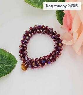 Резинка 5,5см  з  Бордовим стіклярусом 243115 фото