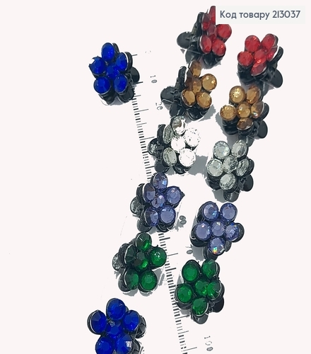 Краб пластик цветочек 1,5 см 12шт / уп. в асс. 213037 фото 1