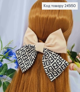 Заколка (6,5см), БАНТ FENDI, Кремового цвета, 13*11см 245150 фото