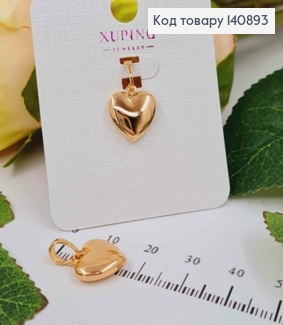 Кулон "Объемное сердечко" 1,2см, Xuping 18K 140893 фото