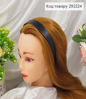 Обруч  ЕКОшкіра 2,5см, колір ЧОРНИЙ, ручна робота, Україна 292224 фото