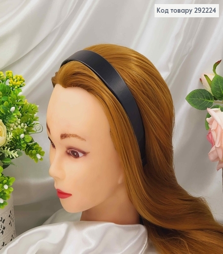 Обруч  ЕКОшкіра 2,5см, колір ЧОРНИЙ, ручна робота, Україна 292224 фото 1