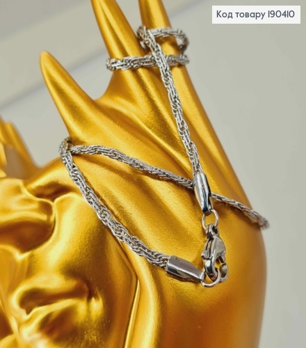 Цепочка родованная, плетение якорное овальное 50см, Stainless Steel ТТМ 190410 фото 1