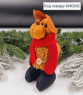 Игрушка тканевая на елку Олень 13 см 6140242 фото
