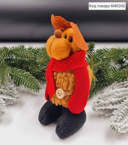 Іграшка тканинна на ялинку Олень 13 см 6140242 фото 1