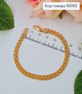 Браслет, плетение бисмарк, шир.0,5см, дл. 19см, Xuping 18K 150913 фото