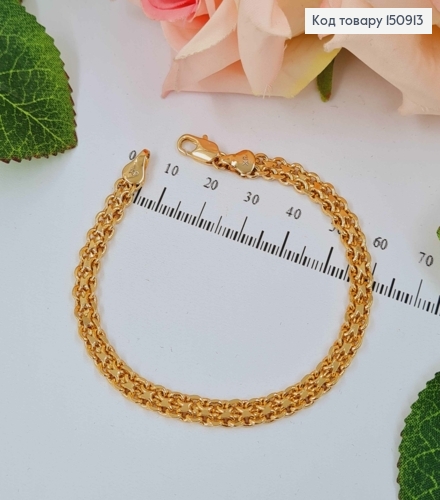 Браслет, плетение бисмарк, шир.0,5см, дл. 19см, Xuping 18K 150913 фото 1