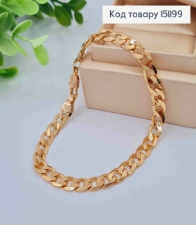 Браслет ПАНЦИРНОЕ ПЛЕТЕНИЕ, ширина 6мм, длина 19см, Xuping 18K 151199 фото