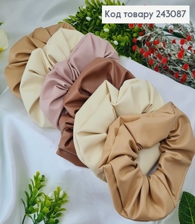 Резинка экокожа пастельных оттенков, объемная 6*14см в асс., Украина 243087 фото