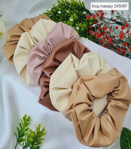 Резинка екошкіра пастельних відтінків, об'ємна 6*14см в ас., Україна 243087 фото 1