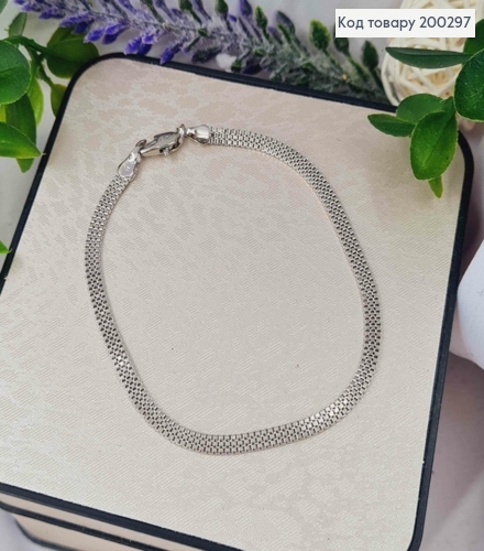 Браслет родованный ЯКОРНОЕ тройное плетение. ширина 3мм, длина 19см, Xuping 200297 фото 1