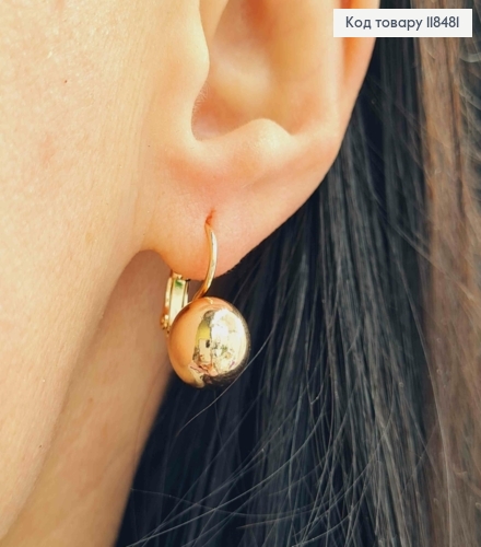 Серьги с шариком, диаметр 1см, XUPING 18K 118481 фото 3