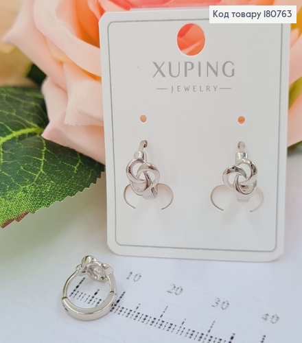 Сережки родированые кольца "Загадочность", 1*0,8см, Xuping 180763 фото 1
