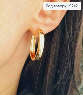 Серьги кольца Классические, ширина 0,5см, диаметр 2,6см, Xuping 18K 119242 фото