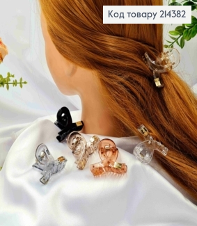 Краб пластик глянцевий "Петелька" Fashion, 4,5см, кольори в асортименті 214382 фото