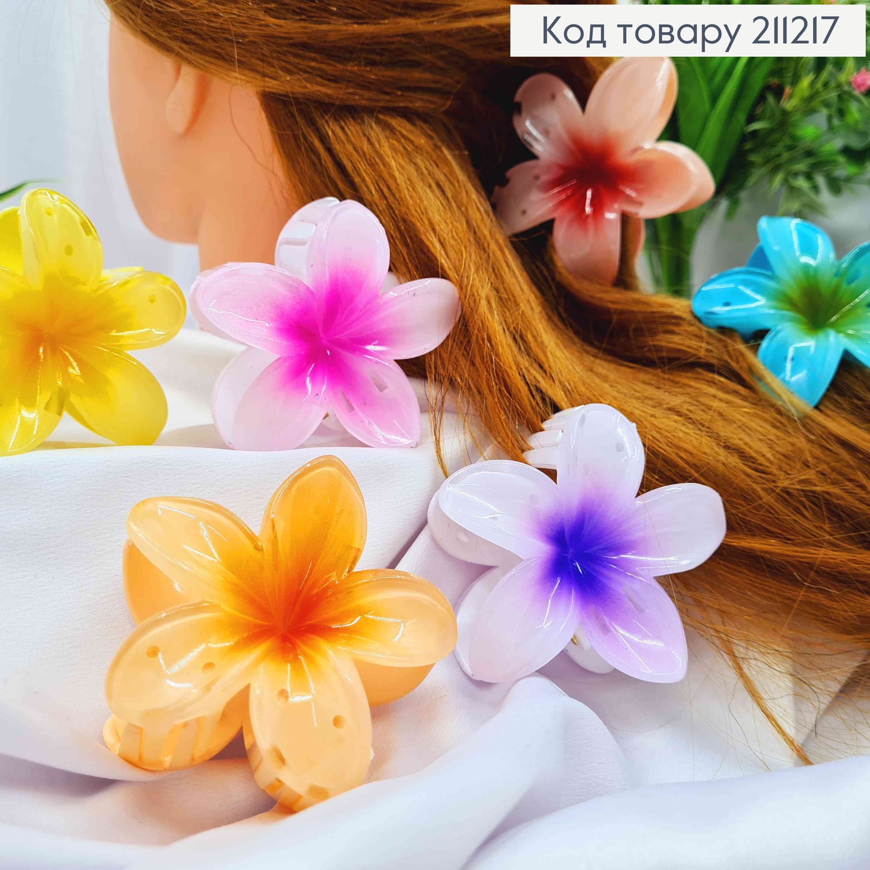 Краб пластик глянцевий "Гавайська Квітка", 8см, Яскраві кольори в асортименті 211217 фото 2