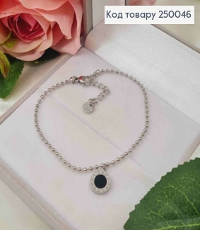 Браслет срібного кольору, з підвіскою Римський Годинник (1см), 18+3,5см, сталь Stainless Steel 250046 фото