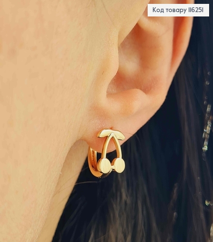 Серьги кольца 1,2см, "Вишенки", Xuping 18K 116251 фото 2