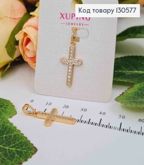 Крестик с камешками 2*1,2см Xuping 18K 130577 фото