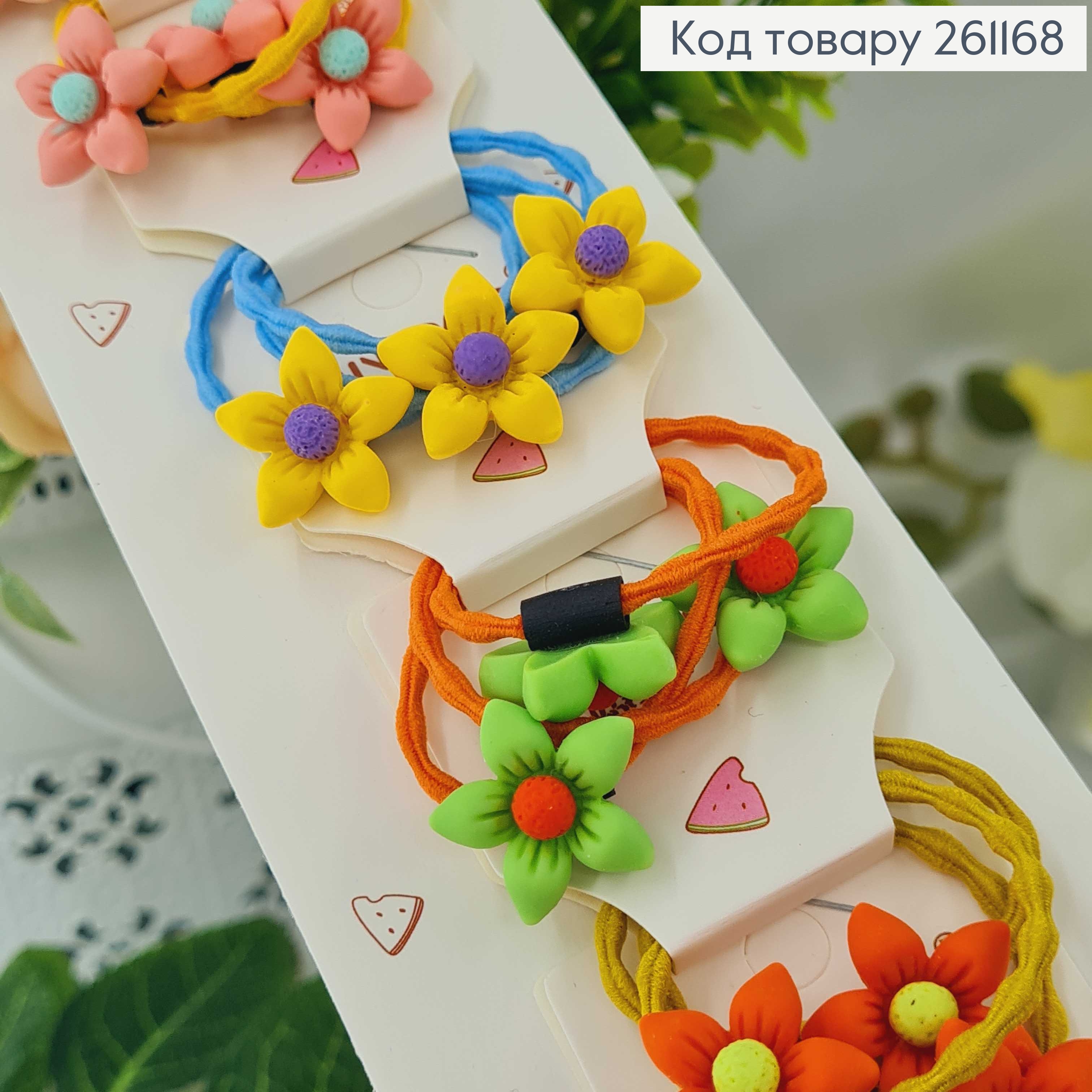 Резинка детская "Три цветочка" 30шт./уп. в ассорт. 261168 фото 2