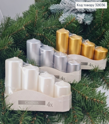 Набор свечей цилиндр металік BISPOL 4 шт (33, 22, 16, 11 часов) 321036 фото 1