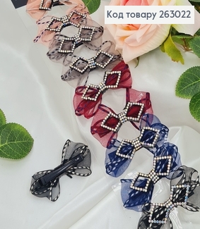 Заколка (10шт) чорна Стрела (Клюв) в камнях  8см в асорт. 263022 фото