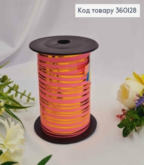 Лента-Завязка полипропиленовая, РОЖЕВАЯ+ЗОЛОТО, шир.1см, дл. 50м 360128 фото