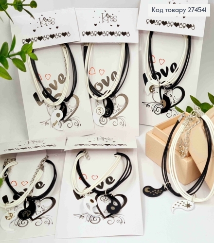 Браслет плетеный (2шт) "ИНЬ ЯНЬ", белого/черного цвета, в ассортименте 274541 фото 1