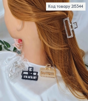 Краб металл 4см, Прямоугольная Цепочка, в ассорт. 215344 фото