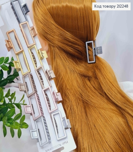 Краб пластик "ПРЯМОУГОЛЬНЫЙ", размер 4,5см, цвета Перламутровый-Металлик в ассортименте 212248 фото 1