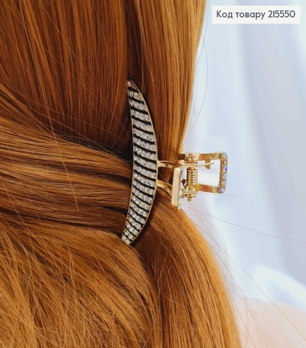 Краб метал 6см, ДУГА золотого кольору в камінцях 215550 фото 2