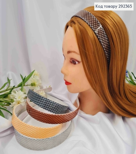 Обруч пластик, глянцевый, с рисунком в точку, 2,4см, Цвета в ассортименте 292365 фото 1