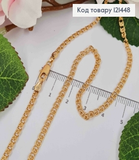 Цепочка пеллетения ЛАВ, ширина 3,5мм, длина 55см, Xuping 18K 121448 фото