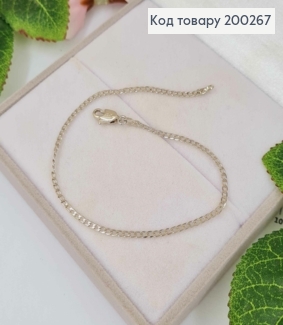 Браслет родований, Панцирне плетіння, довжина 20см, Xuping  200267 фото