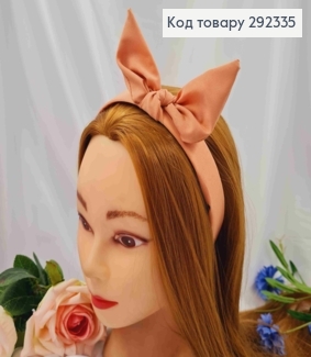 Обруч пластик в ткани "Солоха", Персикового цвета, 2,5см, ручная работа, Украина. 292335 фото