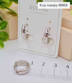 Серьги кольца классические, ширина 3,5мм, диаметр 1,4см, XUPING 181868 фото