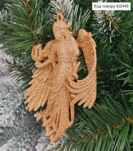 Новогодняя фигура Блеск Ангел с арфой КАПУЧИНО, 12*7см, Украина 612449 фото 1