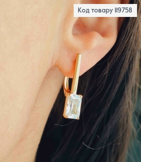 Серьги украшены Блестящим камнем, 2,2см, английская застежка, Xuping 18К 119758 фото