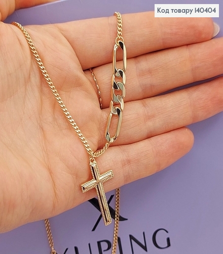 Підвіска   45+5см  з хрестиком  медичне золото  Xuping 140404 фото 2